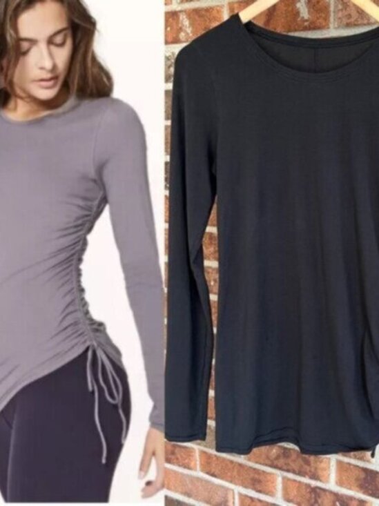 Lululemon  * Cinch It Long Sleeve top Black - Picture 1 of 13
